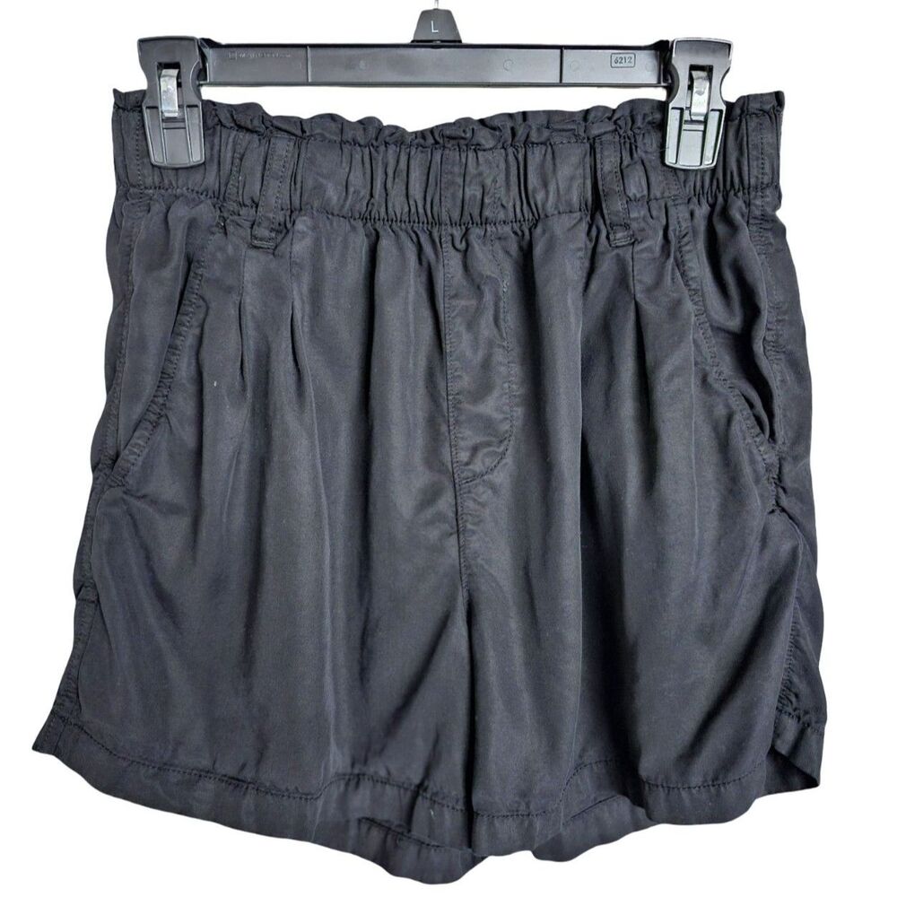 Sanctuary Social Standard Mid Rise Fortune Tencel Shorts Black Size Small